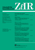 Zeitschrift für Immobilienrecht (ZfIR) 