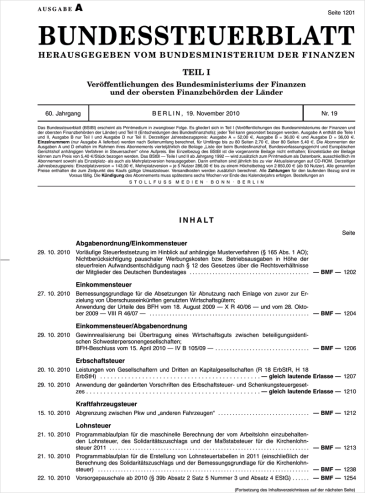  Bundessteuerblatt (BStBl)