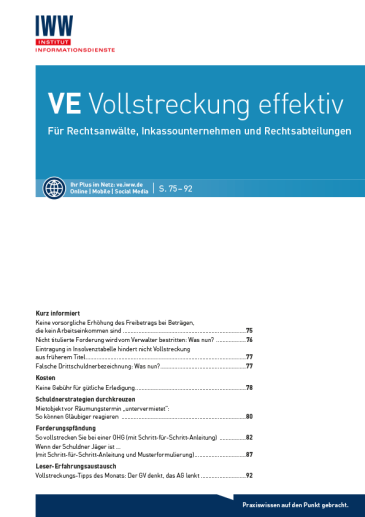  Vollstreckung effektiv (VE)